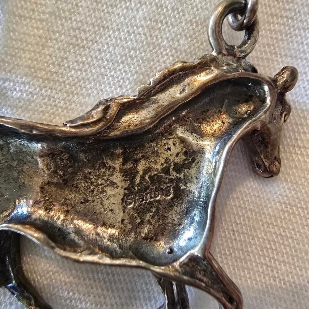 Vintage Glen & Irene Sandoval Wild Running Horse necklace925 - Picture 8 of 8